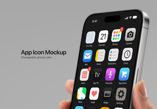 App Icon Mockup - Hand Holding Phone