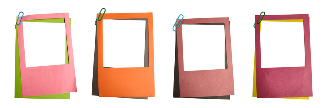 Colorful paper smartphone mockups with clip