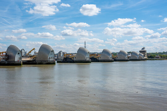 Wide Angle View of the Thames Barrier 