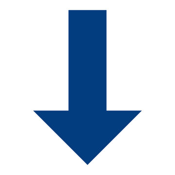 Blue Down Arrow Icon, Standalone