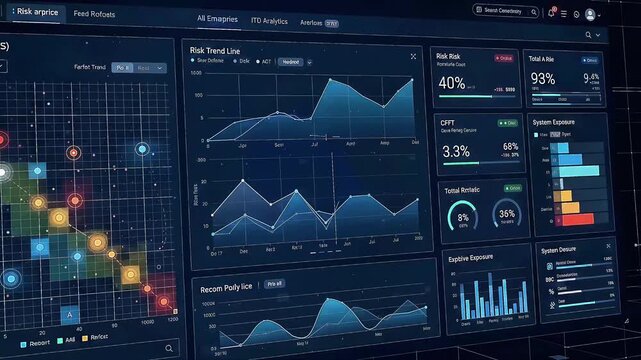 Futuristic Big Data Network Visualization and AI Neural Mesh Analytics Dashboard