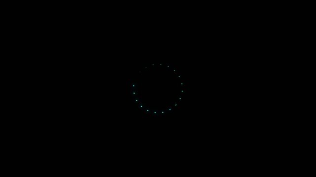 Animated circle loading gif video icon on black background. Motion graphic and animation background. 4K