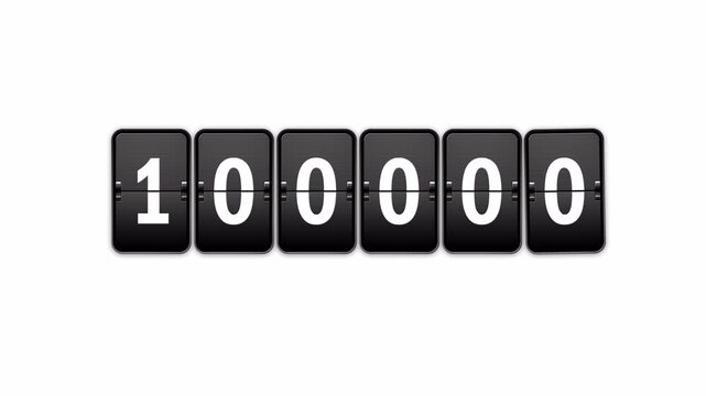 4K Looping Airport Flip Board Animation Displaying 100000 Achievement Counter