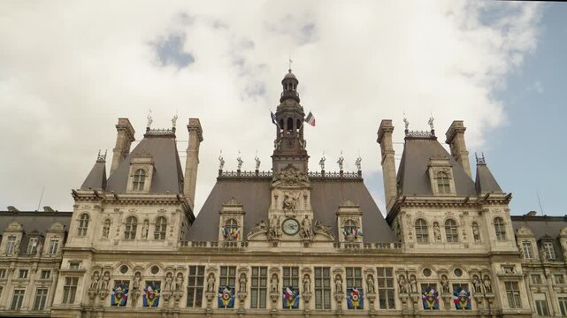 Hotel de Ville Facade in Paris, France