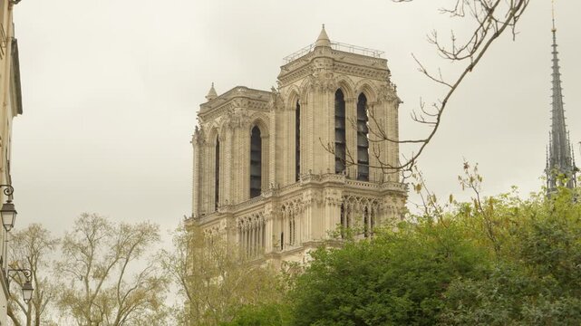 Notre Dame Cathedral Towers in Paris, France