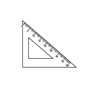 Precision protractor triangle ruler with metric and degree markings for technical drafting and engineering