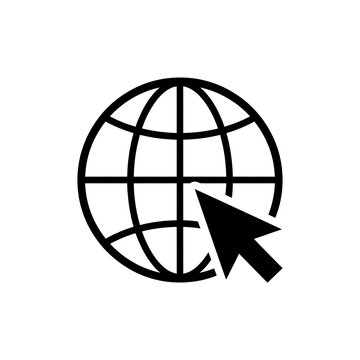 Global network icon with arrow pointing to international connectivity