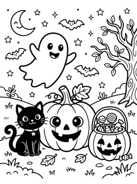 Haloween kids coloring page 2