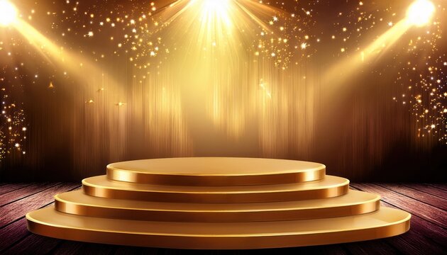 Awards Nomination Podium with Golden Prize Event &ndash; Star Ceremony Scene
