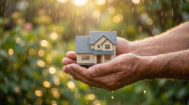 Protecting real estate assets from loss and damage through concept of financial security and insurance.