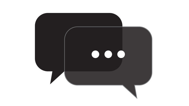 Two overlapping dark grey speech bubbles with three dots icon speech bubble chat bubble message icon social media communication tool customer service bubble shape comment symbol dialogue