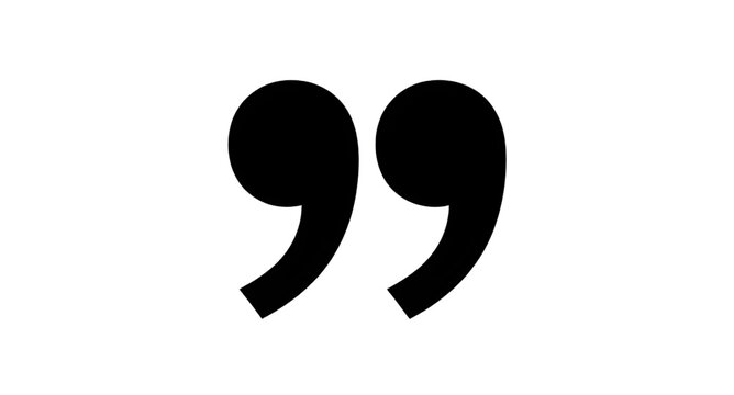 Black Quotation Mark Vector Set Isolated White Background Double Quote Icon Graphic