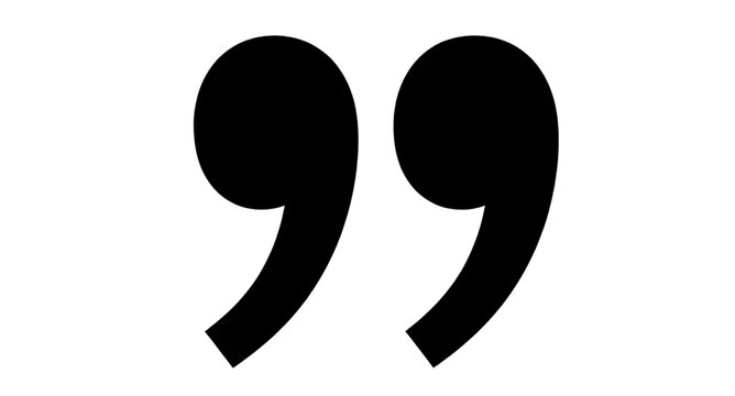 Vector Black Quotation Mark Illustration Isolated White Background Quote Icon Template