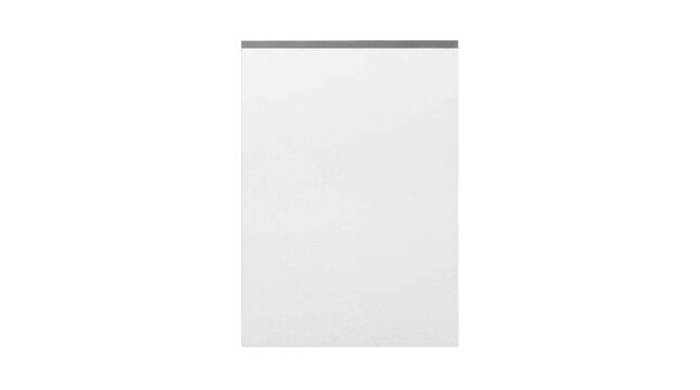 Blank white notepad with a metallic top binding isolated on a clean white background surface