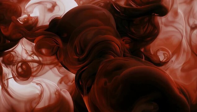 Dramatic 4K atmospheric background featuring thick clouds of deep red smoke billowing and drifting over a dark blurred backdrop ideal for tense film scenes moody overlays and energetic abstract