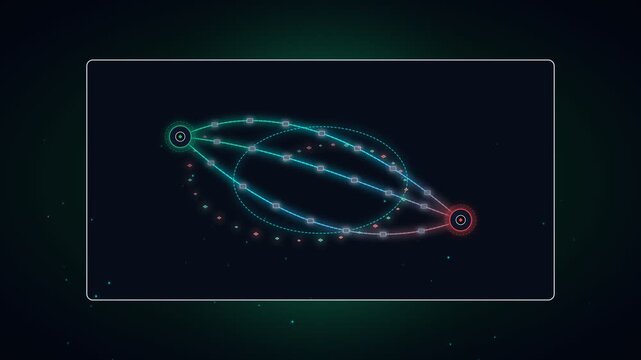Abstract digital data network visualization with glowing nodes and connecting lines representing communication