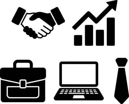 Business icons depicting handshake agreement collaboration deal