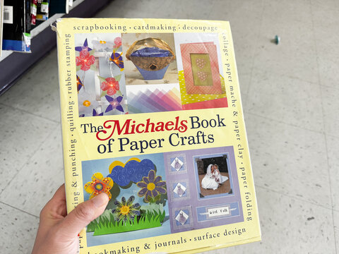 Mesa, Arizona - September 19, 2026: Michaels Book of Paper Crafts scrapbooking  reference book from 2005