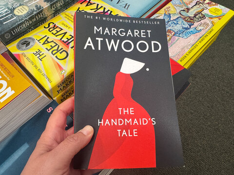 Mesa, Arizona - September 19, 2026: The Handmaid's Tale book by Margaret Atwood bestselling author