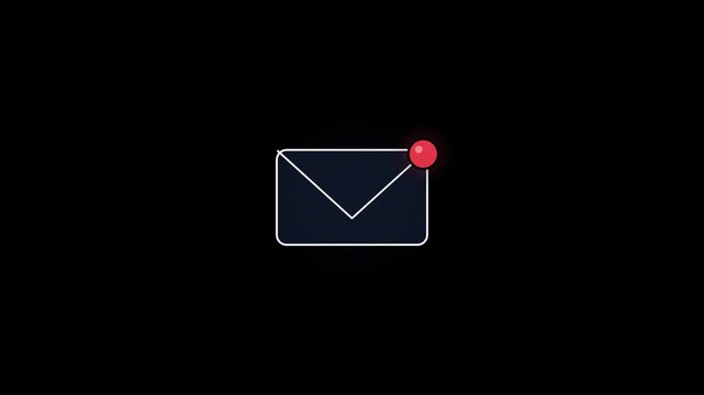Email Notification Envelope Icon Animation Message Alert Seamless Loop