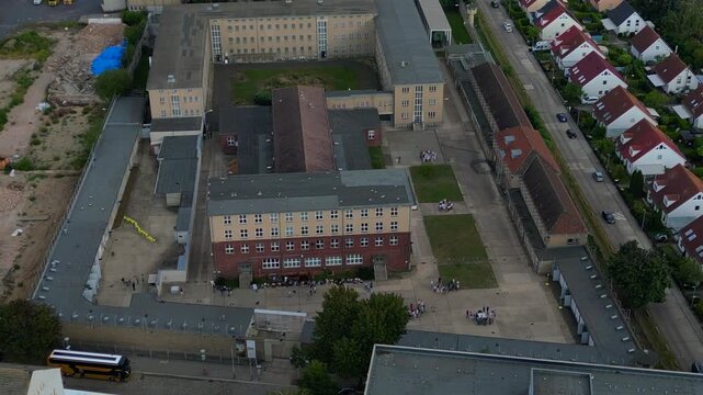 prison for political persecution communist dictatorship Lovely aerial view drone