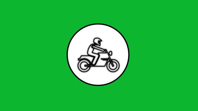 Rider on an electric scooter transforms into a person on a motorcycle in dynamic animated footage.