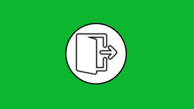 Green screen exit icon animation motion graphic footage.