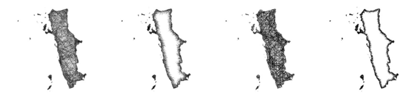 Sketch Al Hudaydah (Yemen) outline map design set