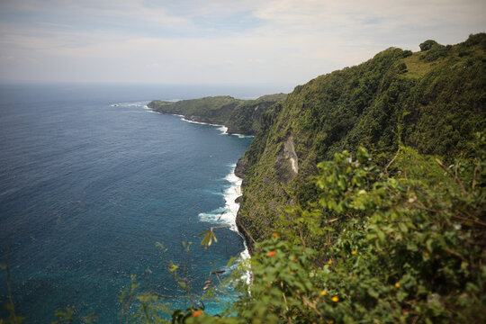 view of the sea from the cliff