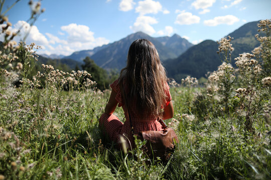 woman in the mountains