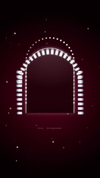 Abstract Glowing Neon Archway Background with Floating Particles