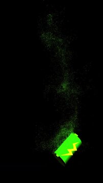 Battery Falling with Effervescent Electric Charge Trail