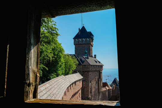 View from the window of Haut Koenigsbourg castle