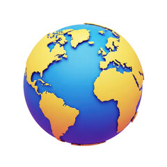 Obraz premium Golden 3D world globe map