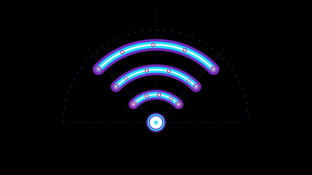 Wireless network symbol pulsing with vibrant neon color transitions using an integrated visibility map for telecommunications marketing