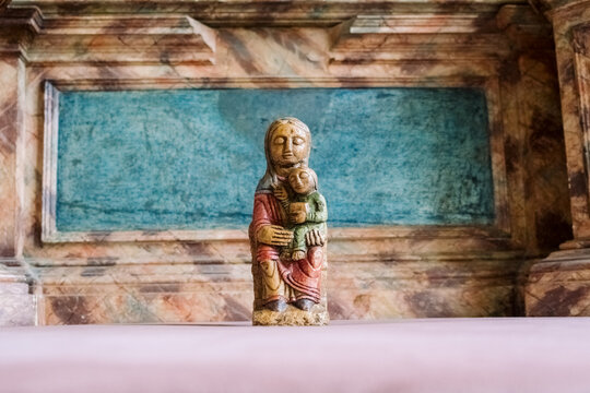 Religious stone carving in Swiss church