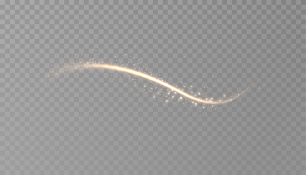  Strip of glitter with glowing, sparkling particles on a transparent background.