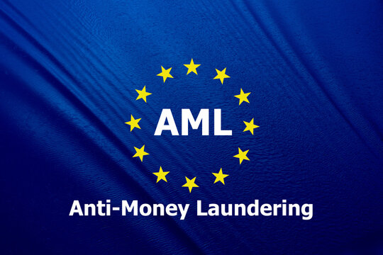 AML text and icons on blue river background.
