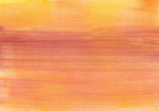 Watercolor background with hand-painted aquarelle stains on paper in yellow and orange