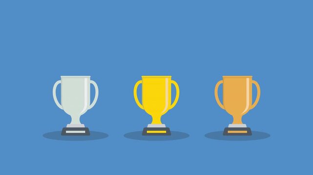 Three Trophies Celebrating Excellence, Performance and Success