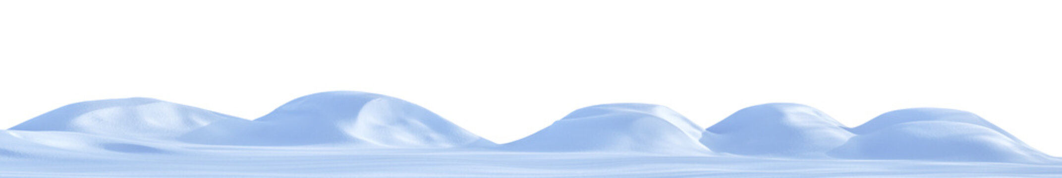 Snowy dunes on white background