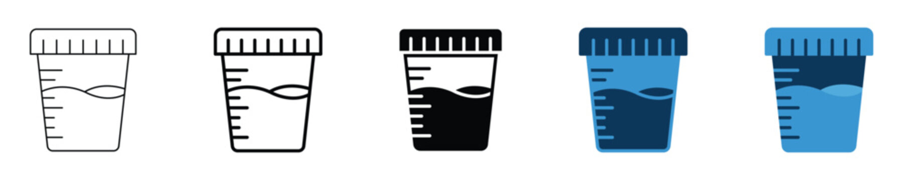 Urine sample cup medical test container icon, vector illustration