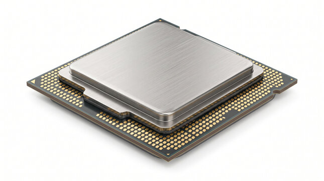 Central processing unit CPU microprocessor chip isolated on white background