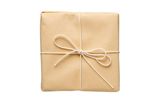Brown Kraft Paper Gift Box Tied with White String