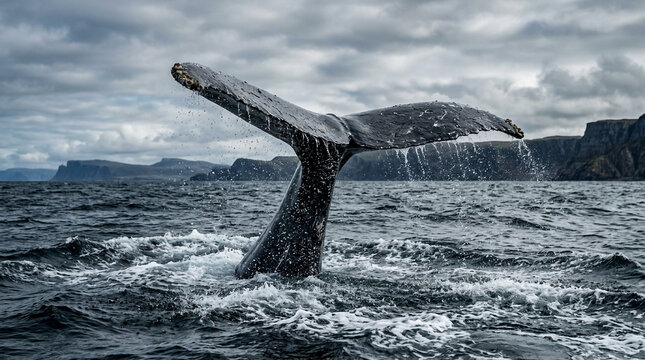 HumpbackWhaleBreachingOverOceanWaves.