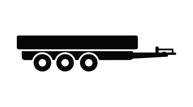Vector illustration of flatbed trailer icon on a transparent background