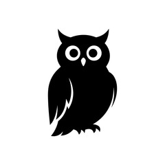Fototapeta premium Black Owl Silhouette Vector Design Illustration