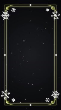 Elegant Gold Frame Christmas Title Background on Charcoal