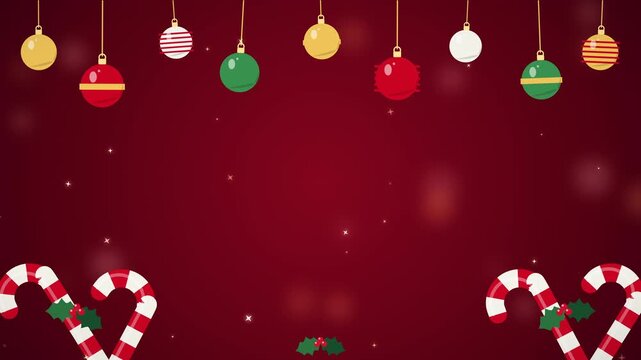 Candy Canes and Baubles Frame Christmas Title Background