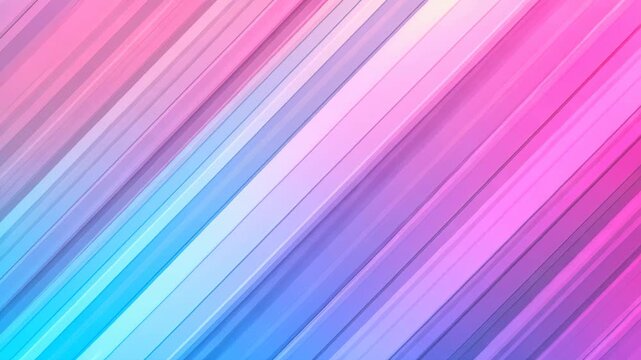 Diagonal Stripes Gradient: A vibrant blend of soft pink, lilac, and sky blue hues forms an abstract pattern of diagonal stripes, creating a sense of dynamic movement and airy lightness.